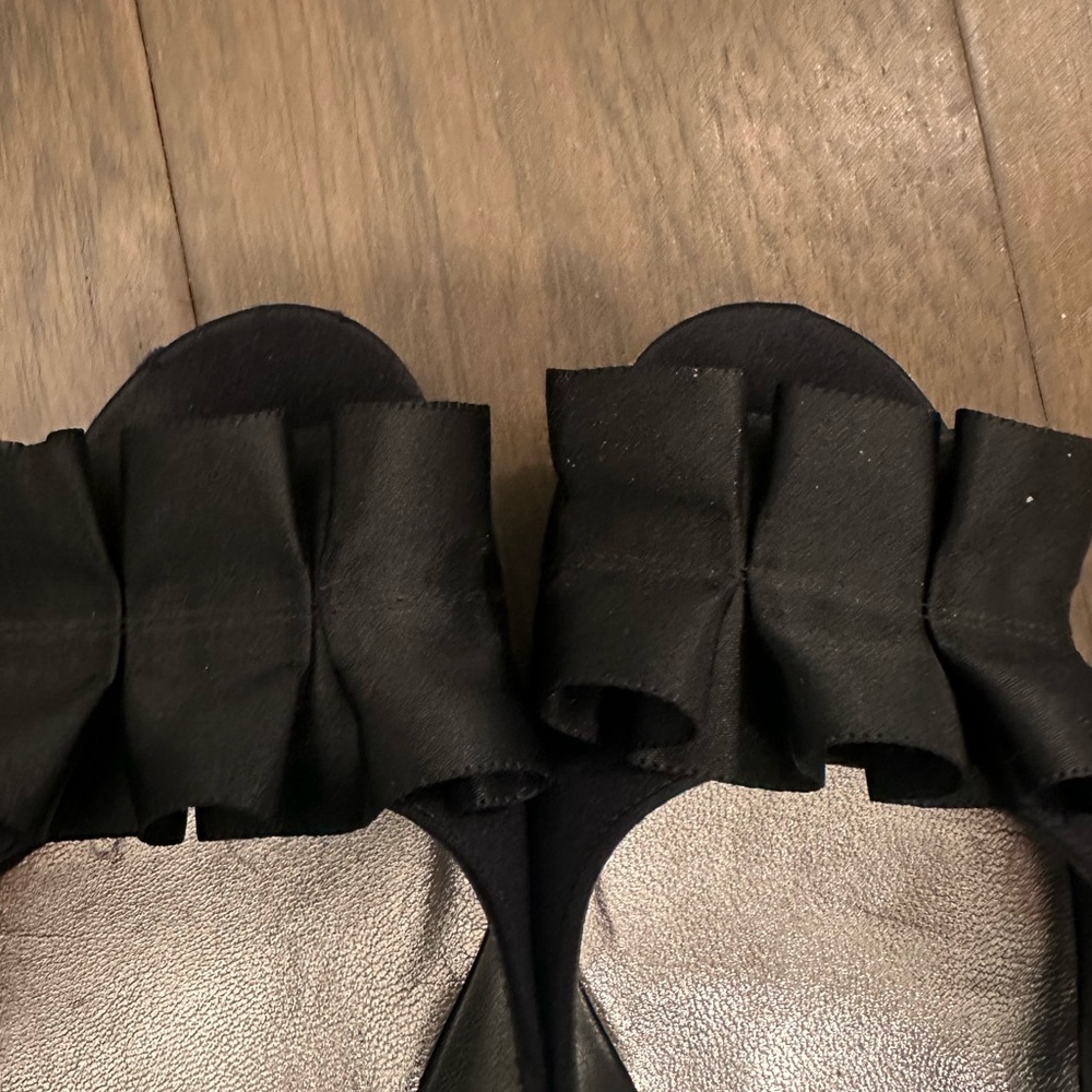 Elegant Black peep toe Heels Stuart Weitzman 9 1/2 - Picture 3 of 7
